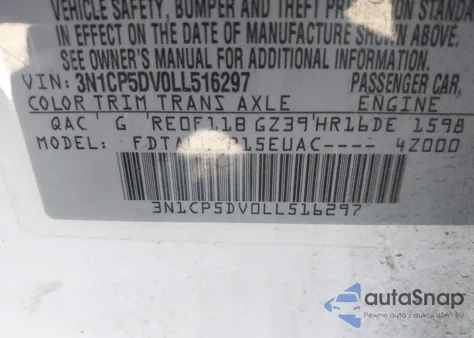 2020 Nissan Kicks Sr Xtronic Cvt z USA, uszkodzony, nr VIN 3N1CP5DV0LL516297